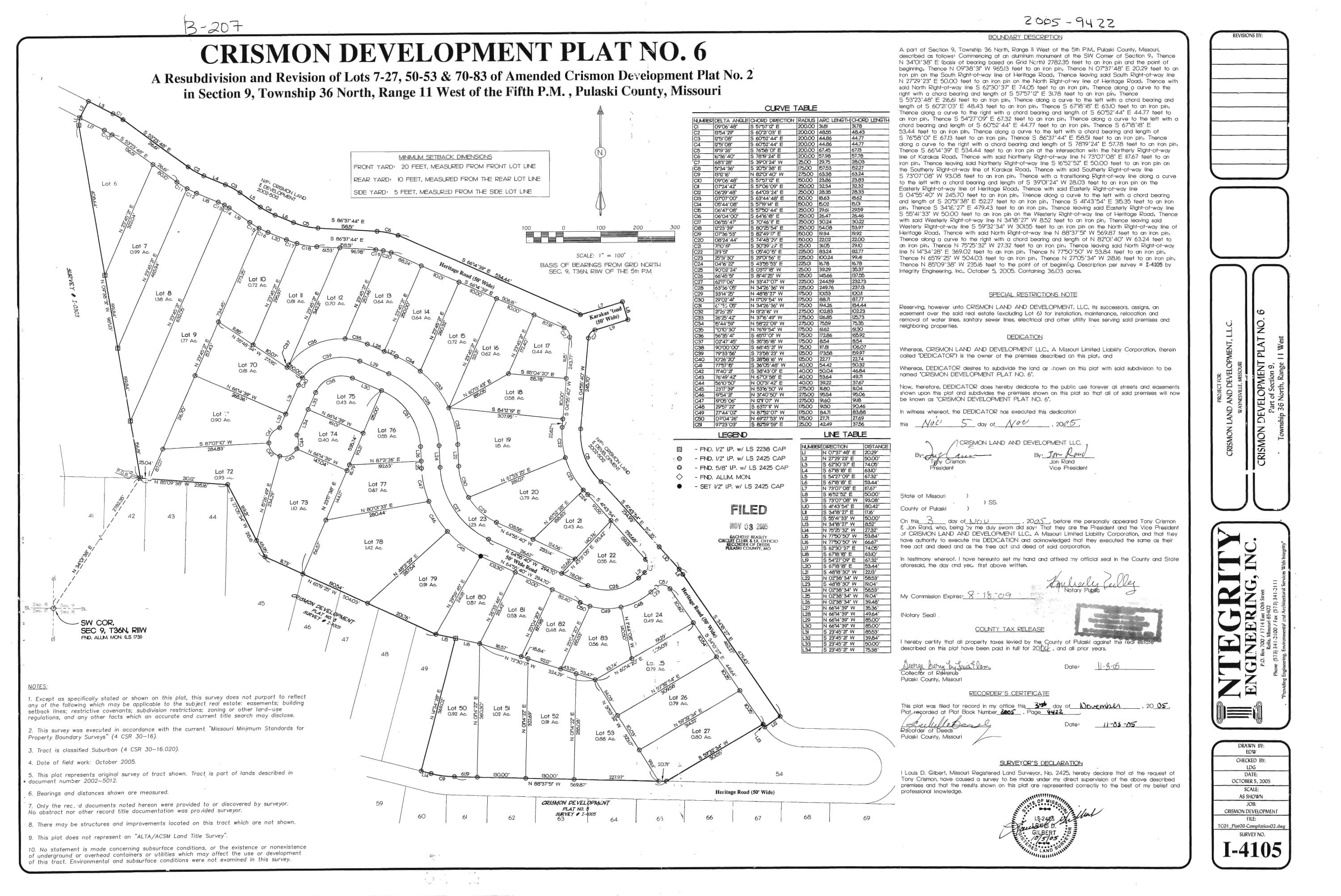 Crismon Development Plat No. 6, Harpel